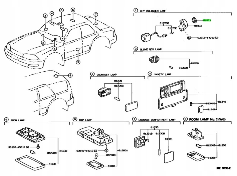 фото №8, Линза, подсветка ключевые toyota camry оригинальный номер 81871-33010