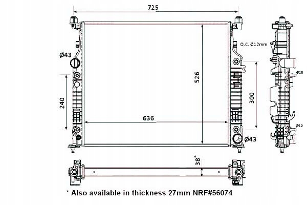 фото №2, Nrf радиатор mercedes w164 w251 ml r 05- nrf