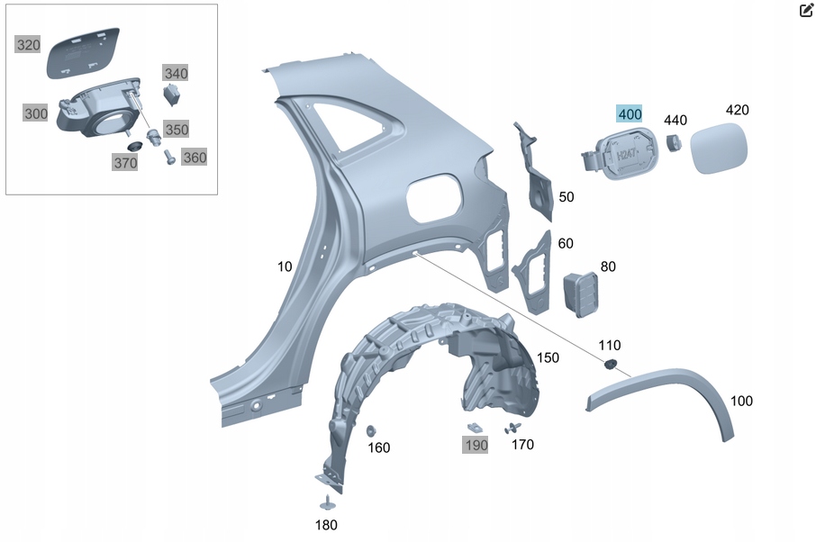 фото №3, Ниша заливной топлива mercedes gla