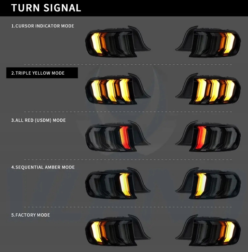 фото №9, Лампи задня kpl vland led діоди динамічні ford mustang vi 6 2015-2023 lift