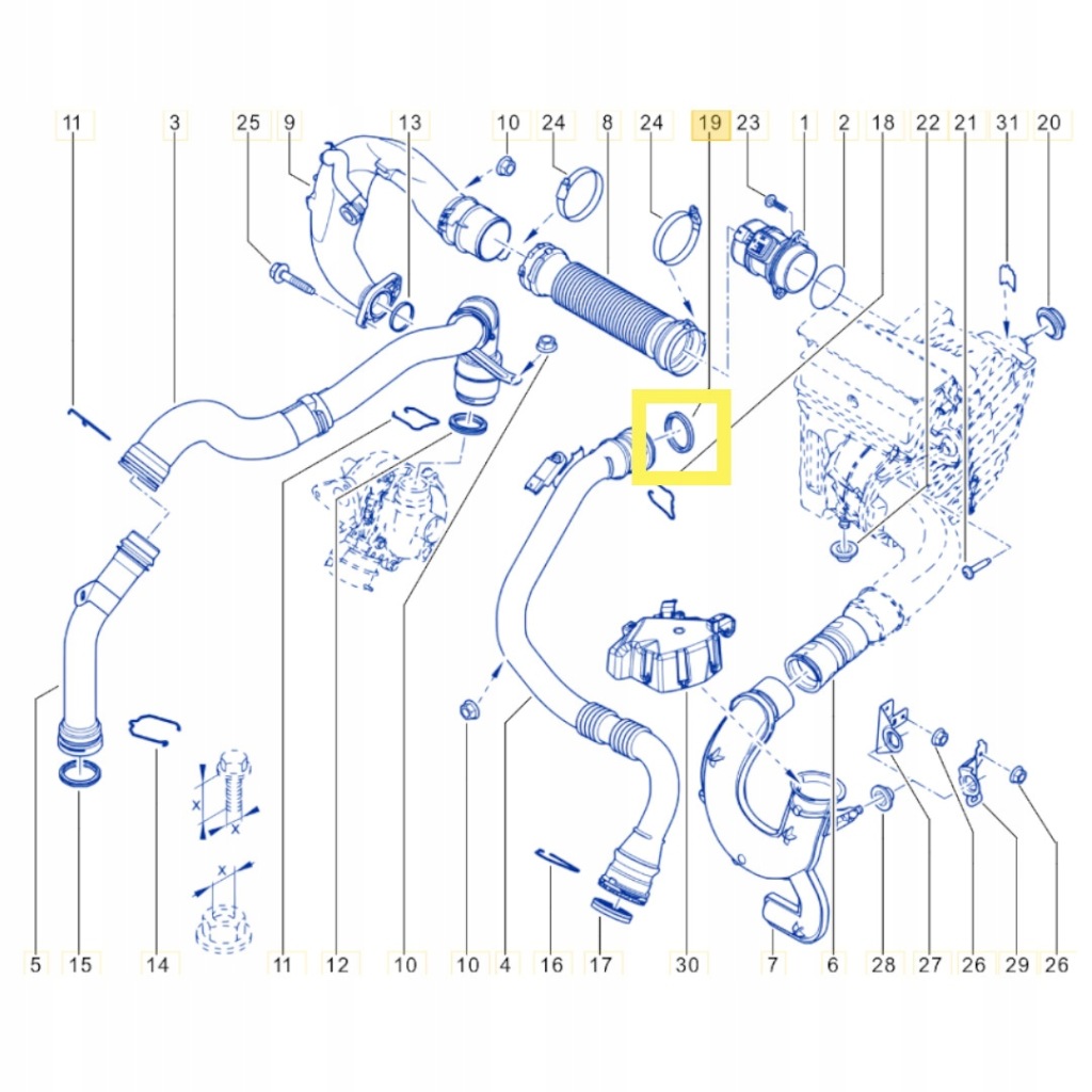 фото №2, Уплотнительное кольцо прокладка трубы turbo renault fluence megane scenic talisman 1.5 1.6