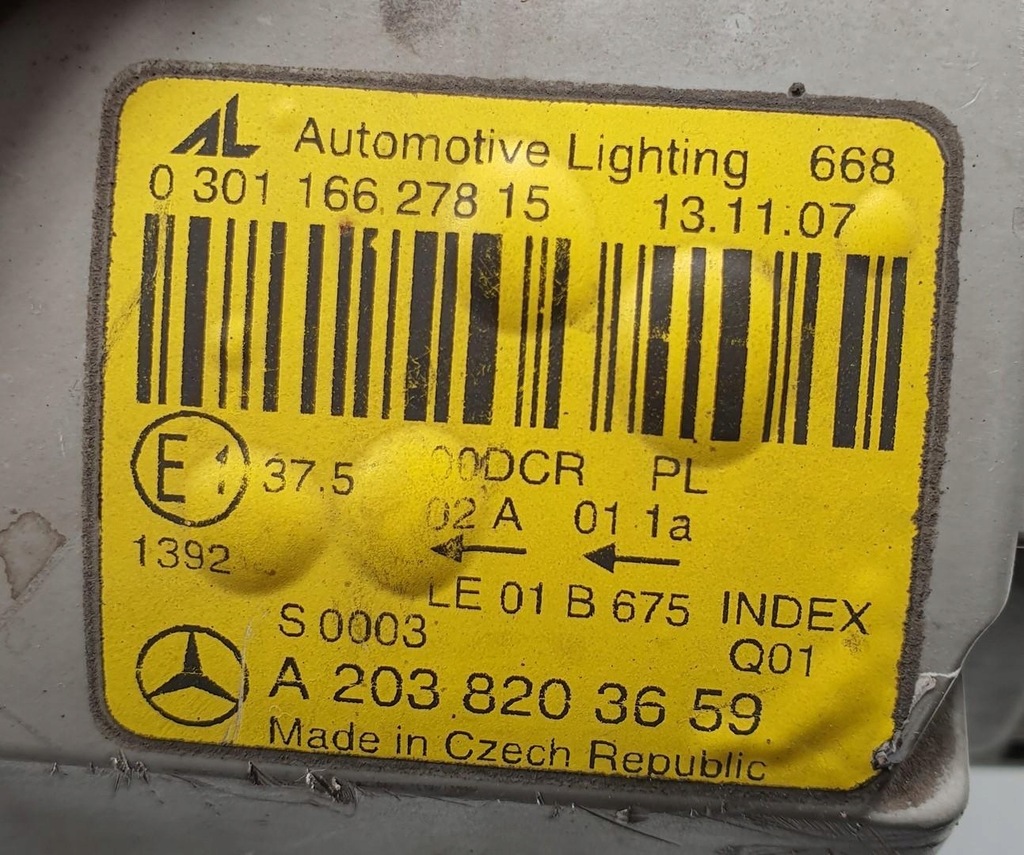 фото №8, Лампа правая передняя перед ксенон mercedes w203 eu