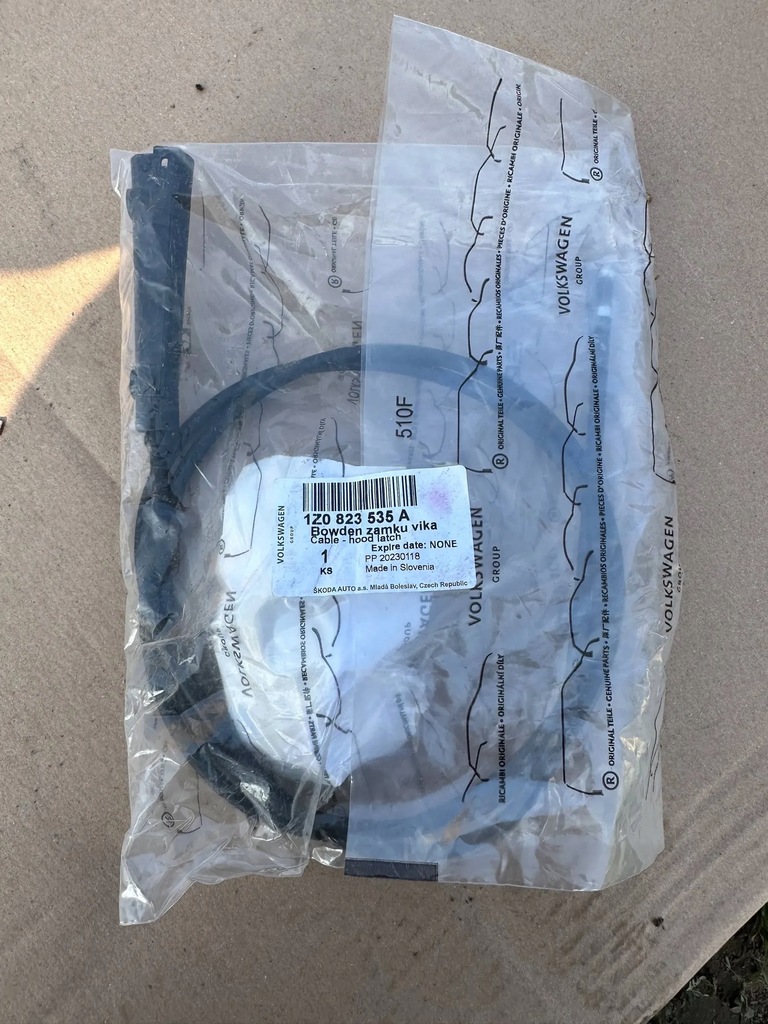 фото №10, Трос замка кришки капот оригінальний номер skoda octavia 1z0823535a