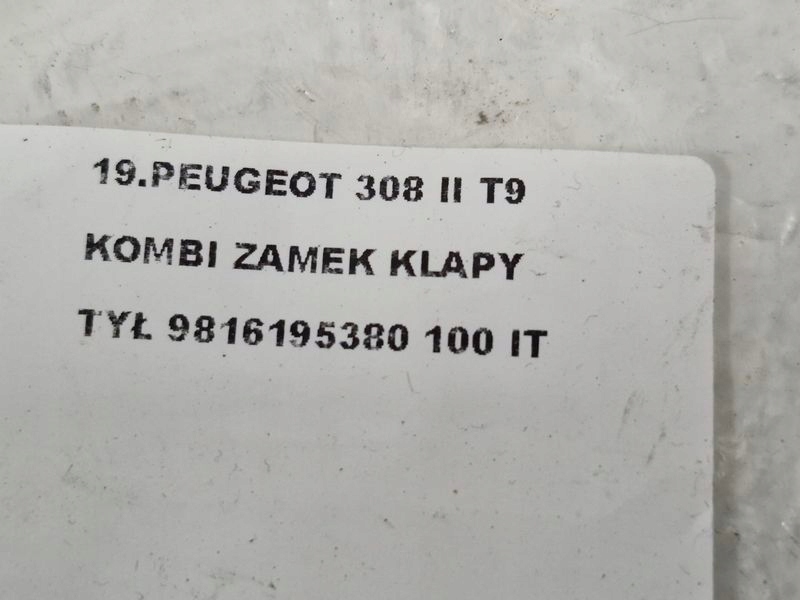 фото №6, Peugeot 308 ii 2 t9 sw замок кришки багажника задня 9816195380