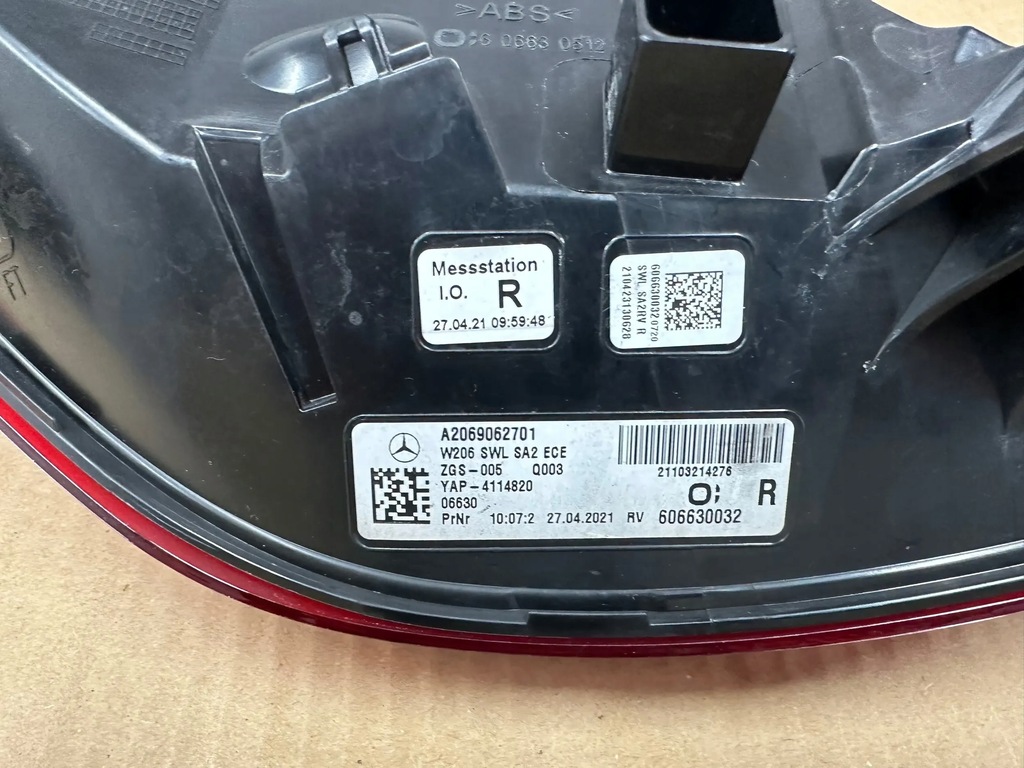 фото №4, Лампа правая led mercedes c klasa w206 оригинал idealna задняя