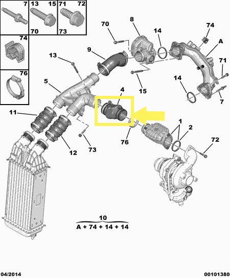 фото №2, Wąż шланг труба turbo citroen ds3 1.6 hdi 0382.pj