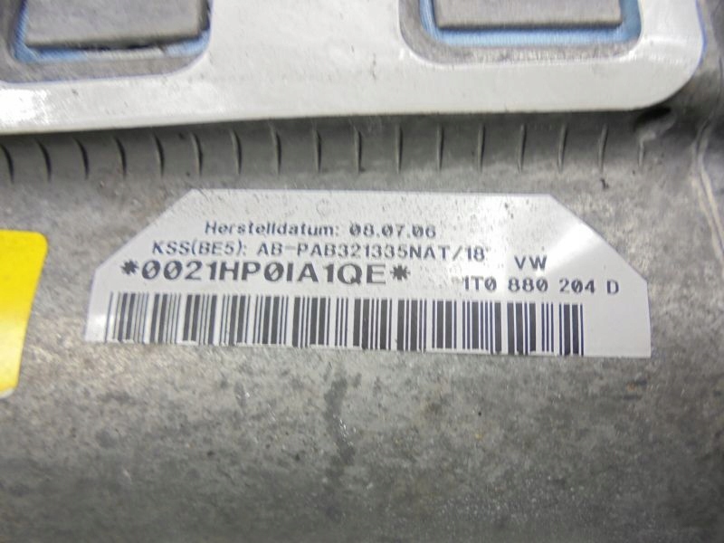 фото №6, Touran i подушка пассажира подушка безопасности 1t0880204d