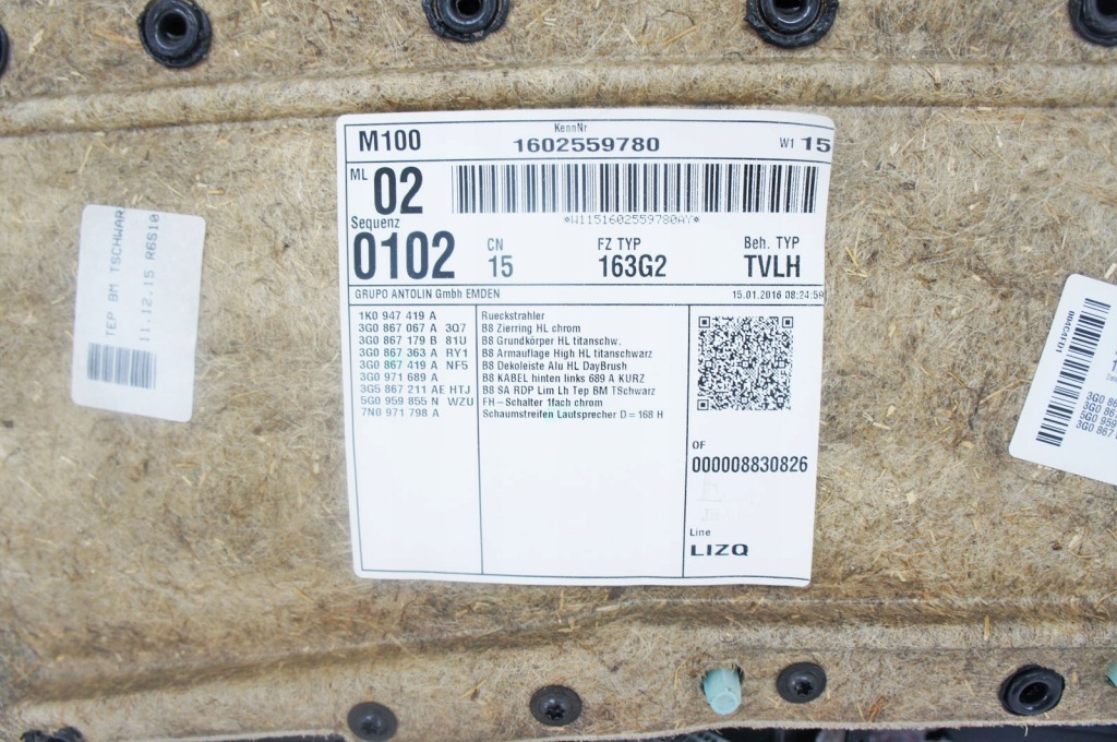 фото №5, Rn324 vw passat b8 обшивка дверь левый задняя