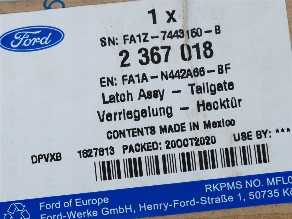 фото №11, Замок кришки багажника ford mustang mach-e edge оригінальний номер 2789987 _ fa1a-n442a66-bg