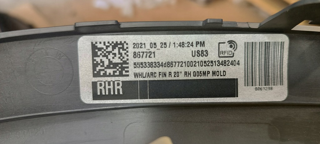 фото №9, Молдинг крыла правый задняя bmw x5 g05 m-pakiet nowa