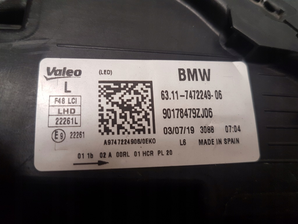 Фара передняя левая bmw x1 f48 lci led 7472249 Киев