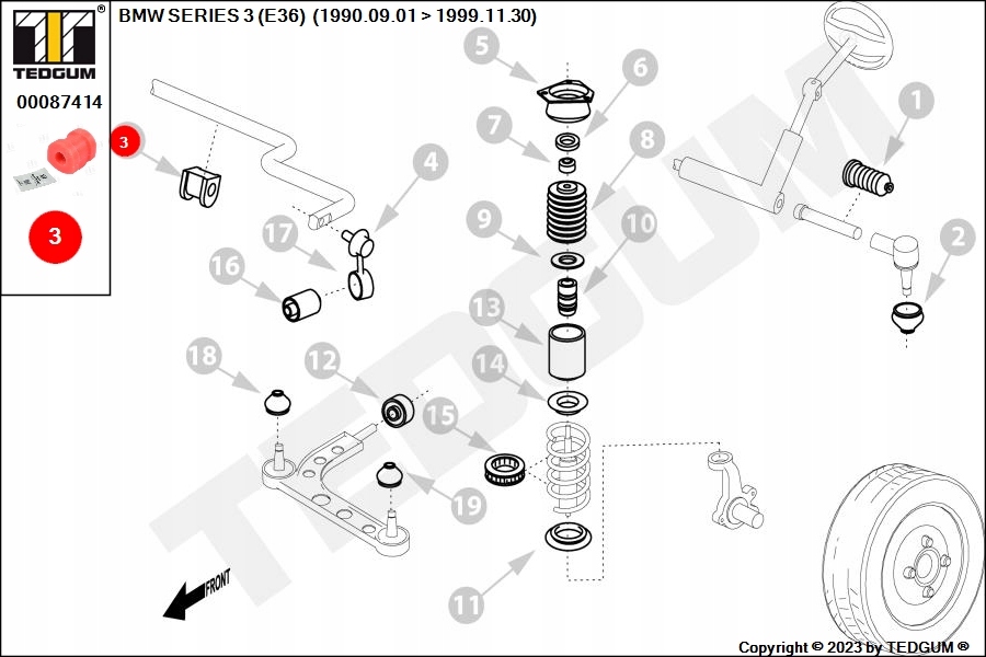 Tedgum 00087414 втулка, стабілізатор Ціна