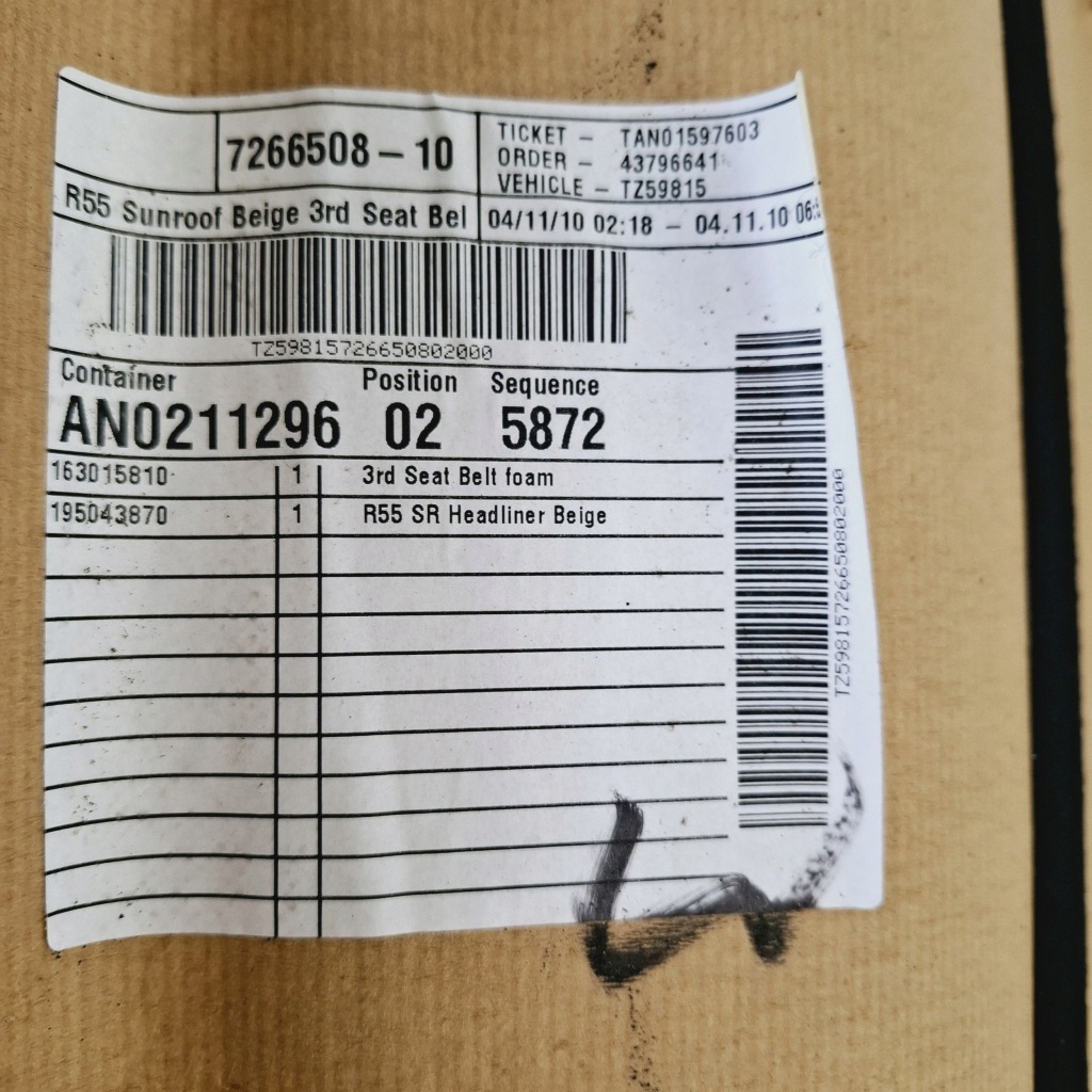 2010 mini one - cooper clubman r55 стеля 7266508 Ціна