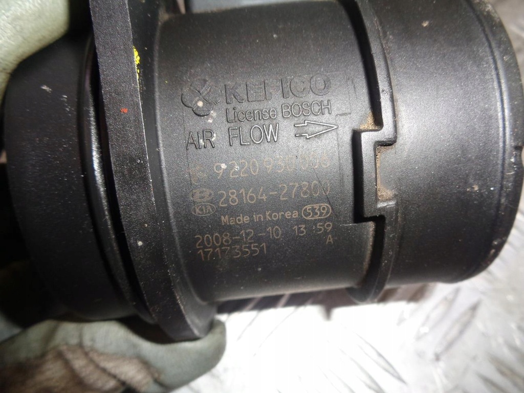 фото №5, Витратомір kia ceed 1 i 2.0 crdi 2006- 28164-27800 9220930006