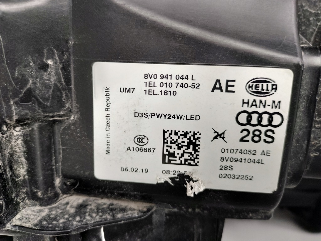 фото №8, Лампа правая фара audi a3 8v 8v0 12-16 ксенон led некорректируемый