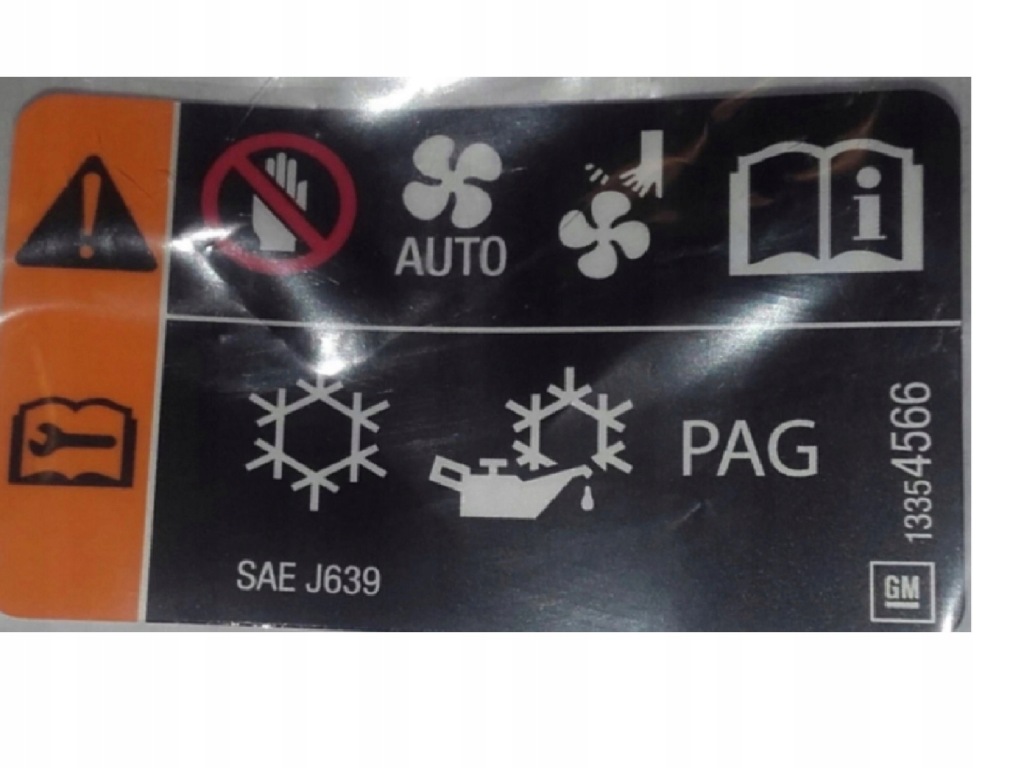 фото №1, Наклейка табличка na pas кондиціонер meriva b