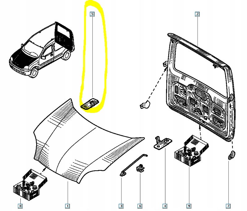 фото №12, Защёлка крышки багажника renault kangoo 7700303202
