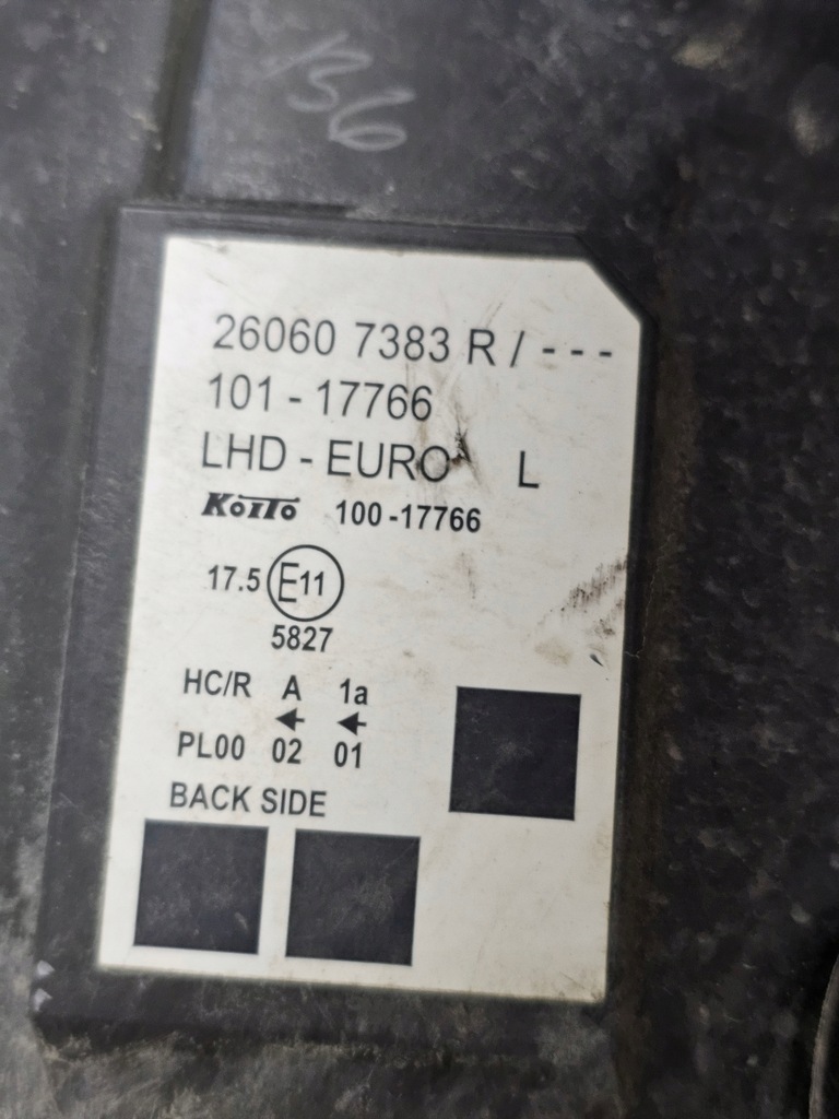 фото №12, Лампа фара перед левая левый europa renault kangoo ii lift 260607383r