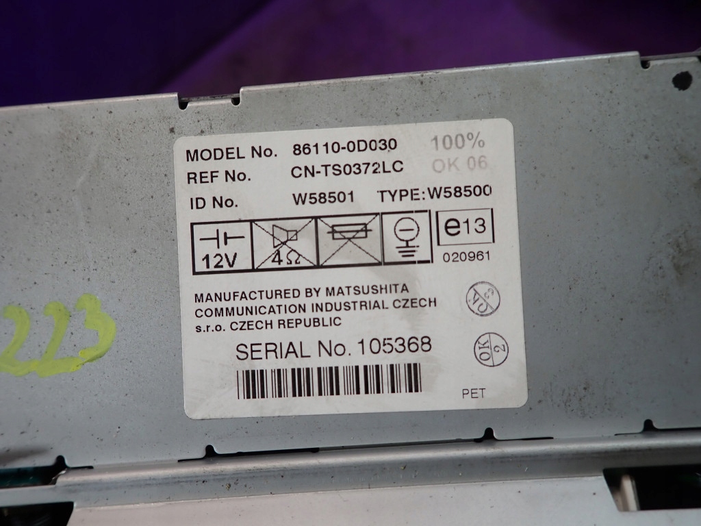 фото №5, Toyota yaris i 03-05 дисплей 86110-0d030