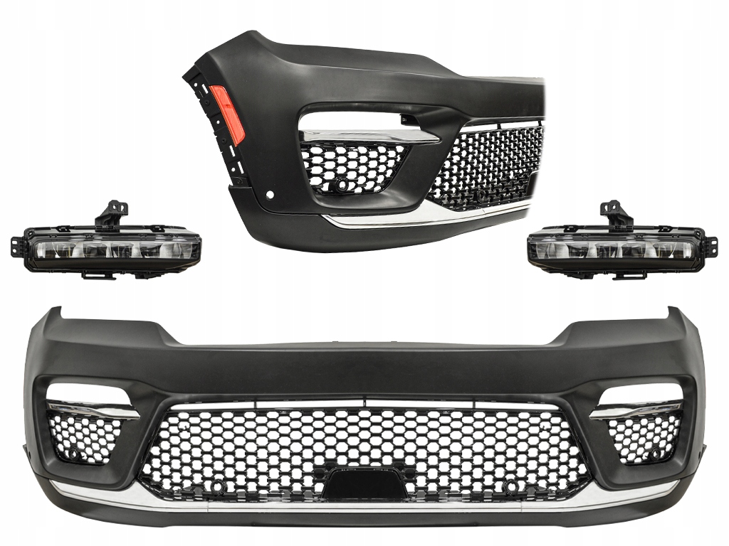 Купить Jeep grand cherokee 2021- бампер перед wl led хром