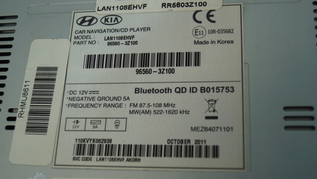 фото №12, Радіо навігація hyundai i40 96560-3z100