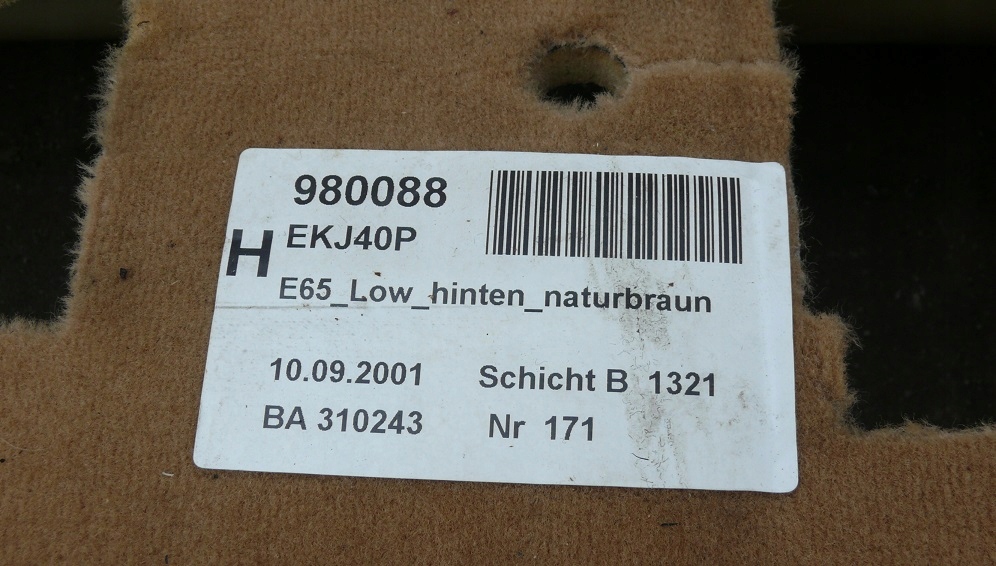 фото №9, Оббивка килимок обшивка pod ноги banan bmw seria 7 e65 01-05 naturbraun