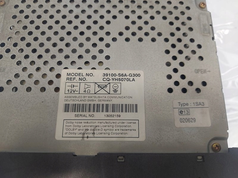 фото №9, Радио радиопроигрыватель кассета 39100-s6a-g300 honda civic 7 vii eu, ep, ev