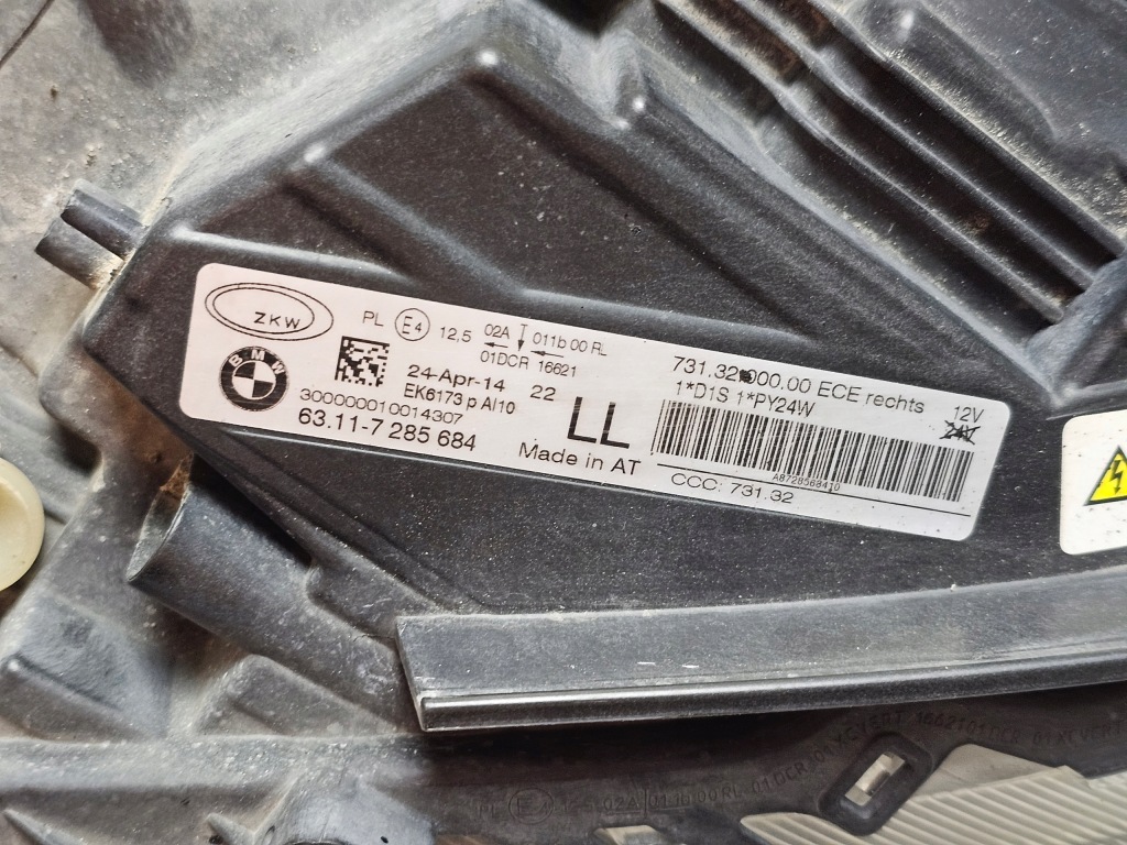 фото №13, Лампа фара перед europa правая правый bi ксенон bmw 3 f34 gt 7285684 kpl