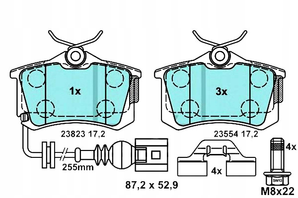 фото №1, Ate гальмівні колодки гальмівні seat cordoba 1.2 6l2