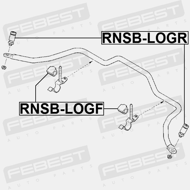фото №3, З'єднувач стабілізатора, тяга, кронштейн febest rnsb-logr