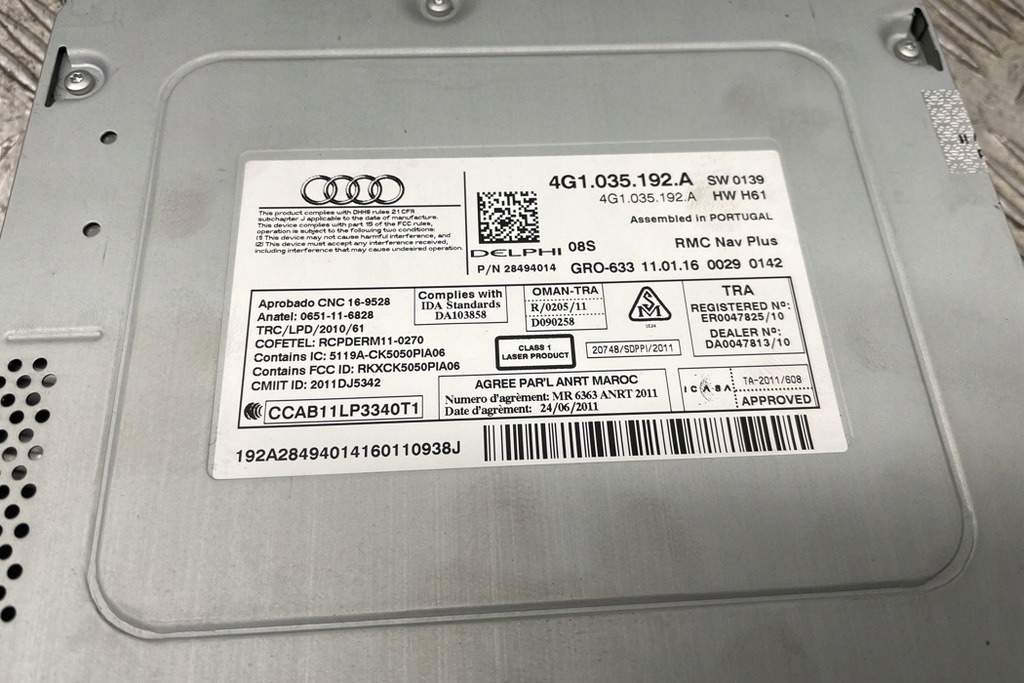фото №7, Модуль навігації audi a7 sportback 4ga, 4gf 4g1035192a 3.0l дизель 235kw
