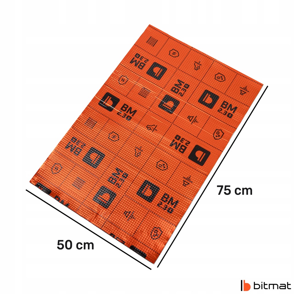 Мат шумоізоляційна бутилова з алюміній bm 2,3s 2,3mm 75x50cm profesjonalna Недорого