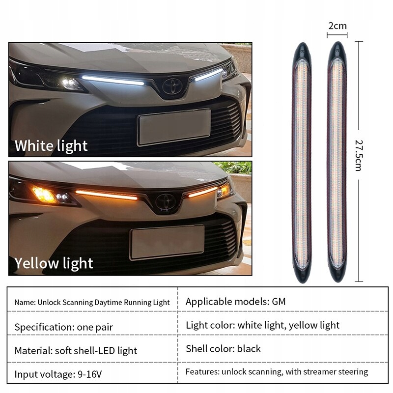 фото №8, Світло рух dziennej drl стрічка led 23,5cm 2szt