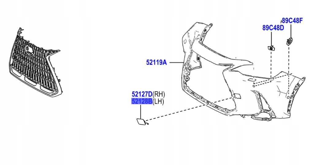фото №1, Lexus ii nx 21- заглушка захист фаркоп hak бампер перед ліва 6x4
