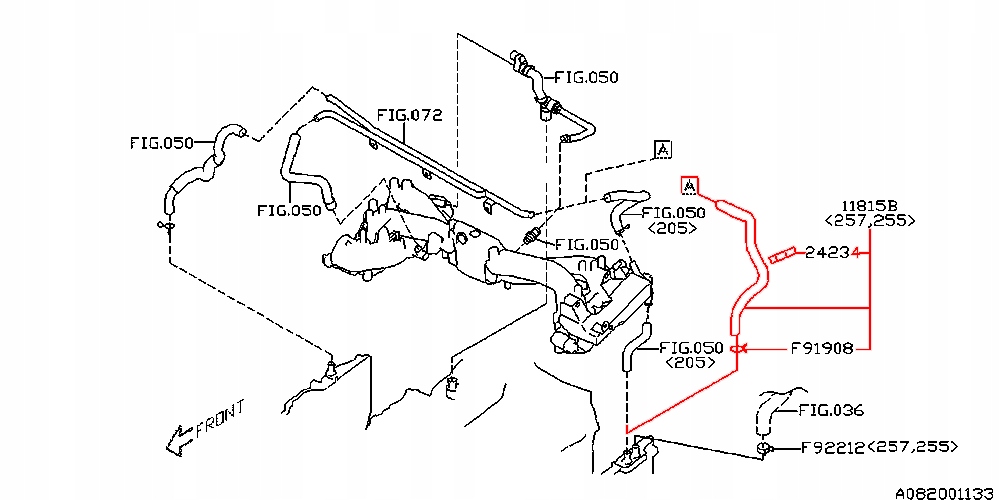 фото №9, Шланг вентиляція картера двигуна лівий impreza wrx 05-07 forester xt 05-07 ej255