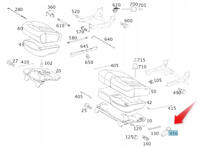 фото №1, Важіль кронштейн ручка сидіння mercedes gl x164 lew
