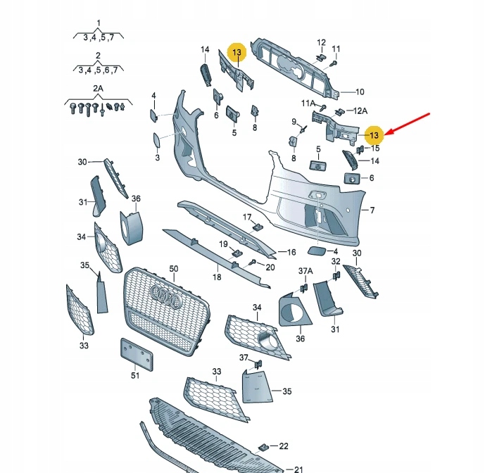 фото №10, Audi rs6 c7 передняя часть бампер left закрывающий element 4g0807095e oem