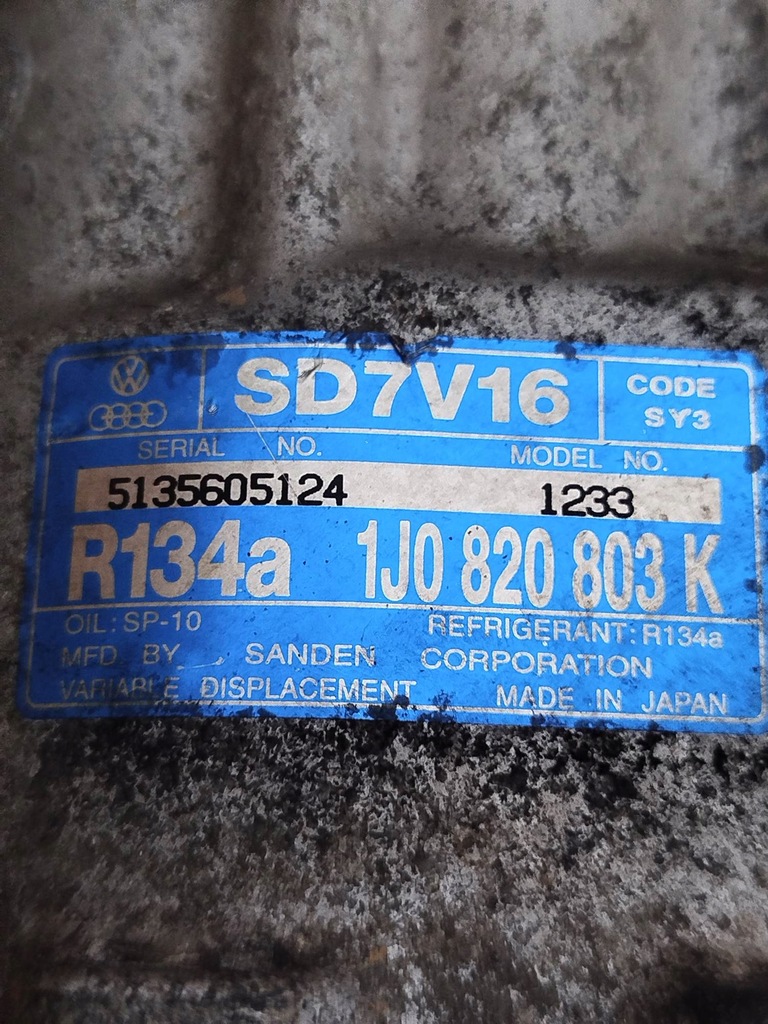 фото №5, Компрессор кондиционера компрессор насос volkswgwn golf iv 1j0820803k