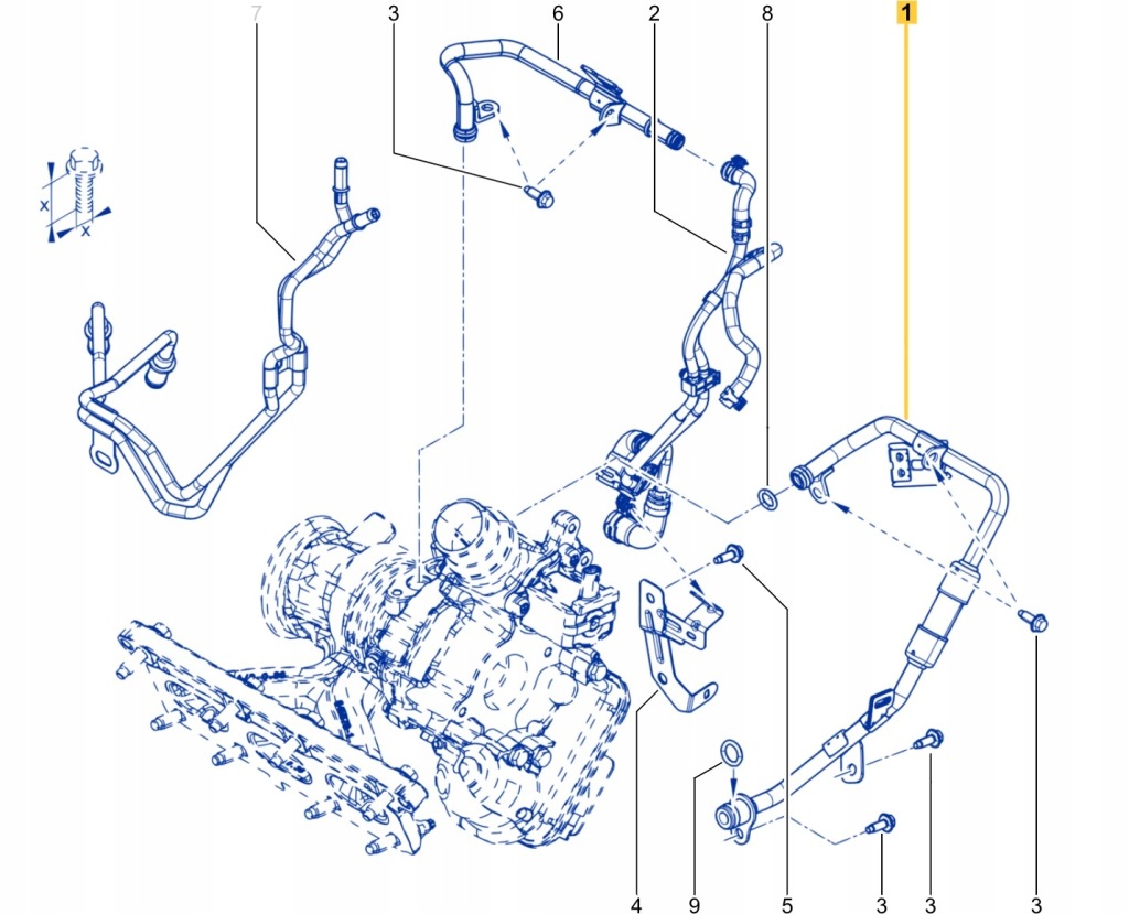 Шланг масла турбины renault express van 1.3 tce с Разборки