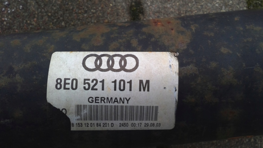 фото №1, Audi a4 s4 b6 b7 quatro wał привідний 8e0521101m