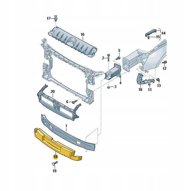 фото №1, Пена вкладка абсорбер бампера перед audi rs5 оригинал aso