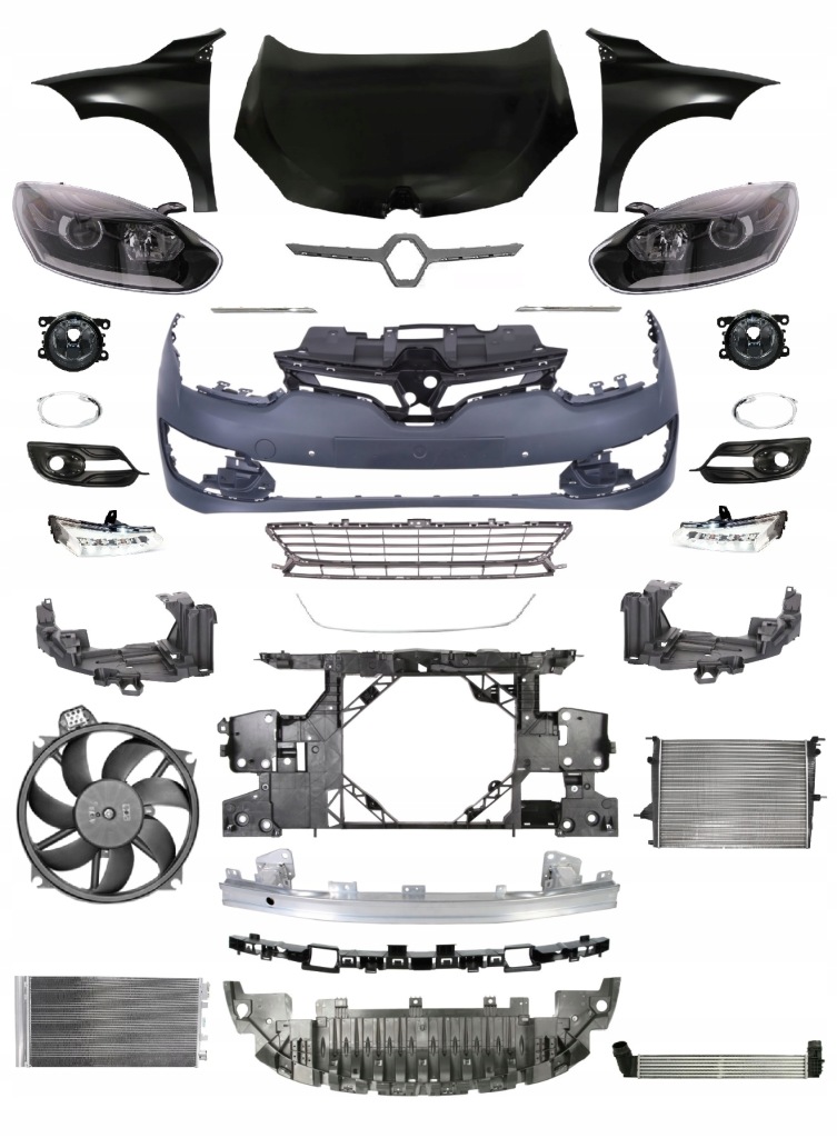 фото №1, Megane iii 12-16 перед капот бампер pas лампа