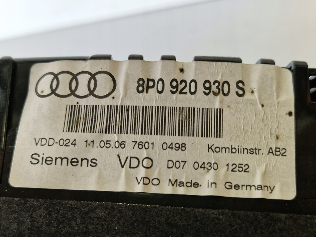 фото №7, Набор стартовый audi a3 8p lift 5d 2.0 b