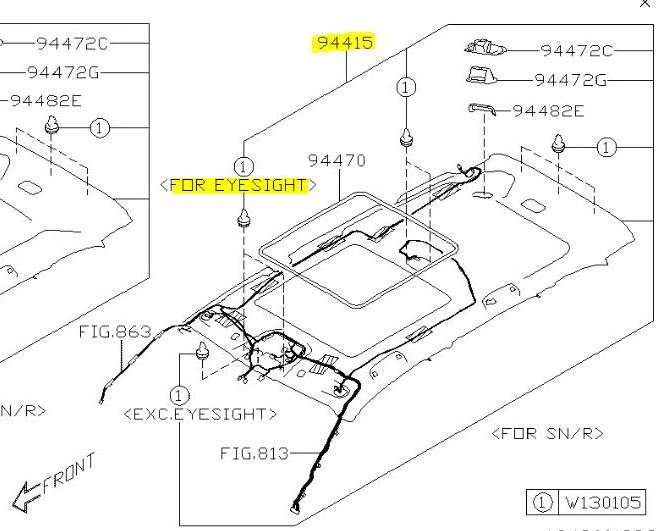 фото №1, Потолок subaru forester v nowa с люком 2019-