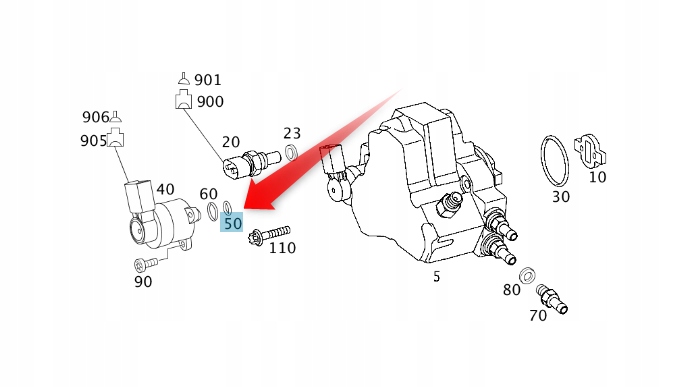 фото №1, Прокладка клапана пального mercedes m648 w211