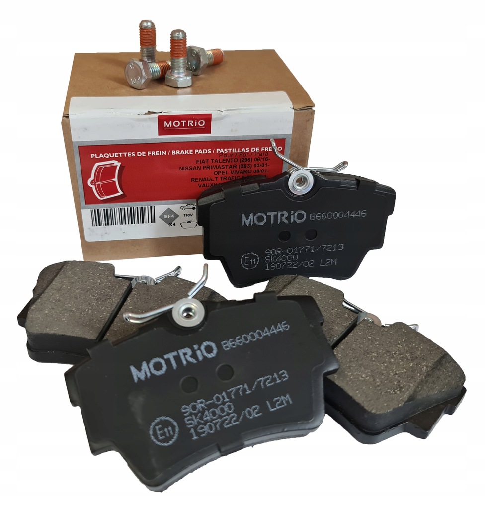 фото №1, Тормозные колодки тормозные renault trafic ii iii opel vivaroa b задняя motrio