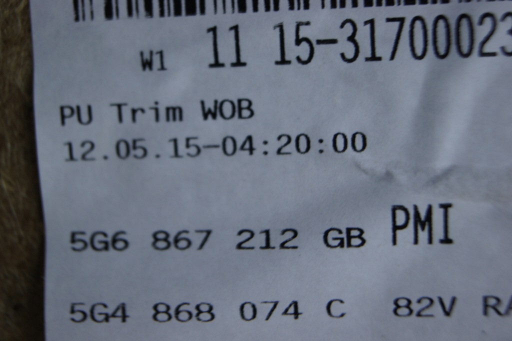 Golf vii оббивка двері праві задній 5g6867212gb Київ