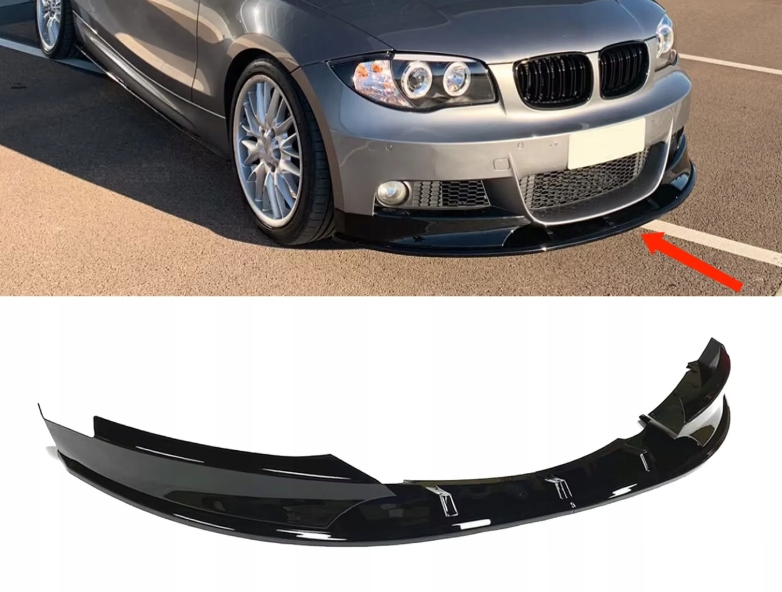 фото №12, Накладка бампера m набір спліттер чорний блиск bmw e82 e88 2007-2013