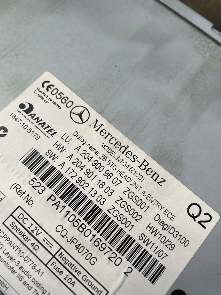 фото №2, Mercedes c w204 радіо 2049009807