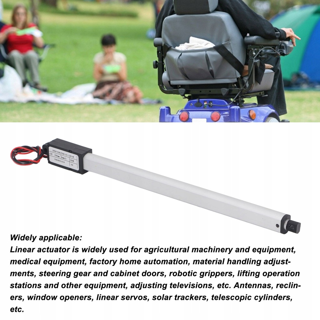 фото №16, Електричний привід лінійний 12 v, хід 200 mm, двигун циліндра liniowego